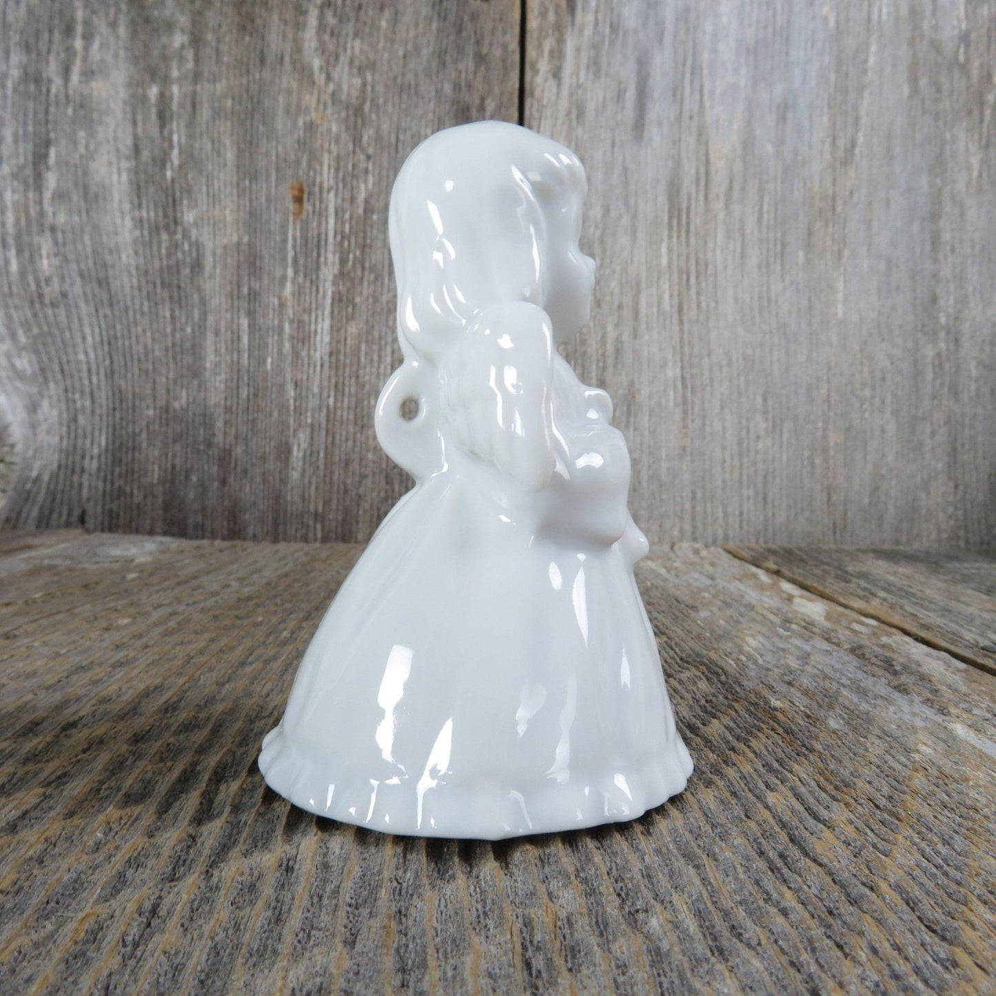 Vintage Angel Bell Figurine Ornament Takahashi Christmas Bell Ringer Porcelain China