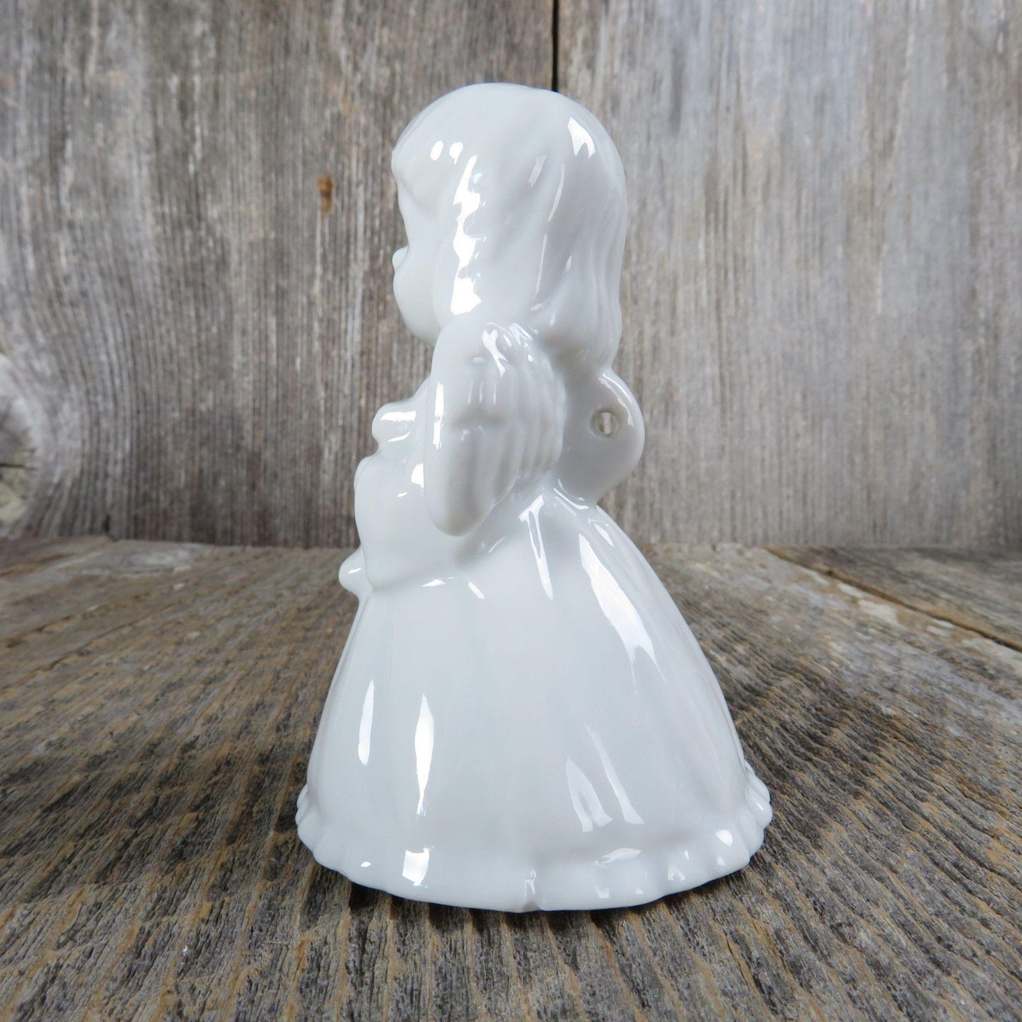 Vintage Angel Bell Figurine Ornament Takahashi Christmas Bell Ringer Porcelain China