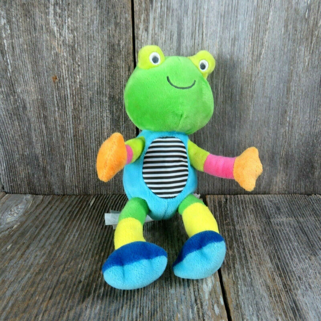 Frog Plush Crinkle Rattle Bendable Carters Green Blue 2013 Baby Toy Stuffed