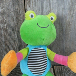 Frog Plush Crinkle Rattle Bendable Carters Green Blue 2013 Baby Toy Stuffed