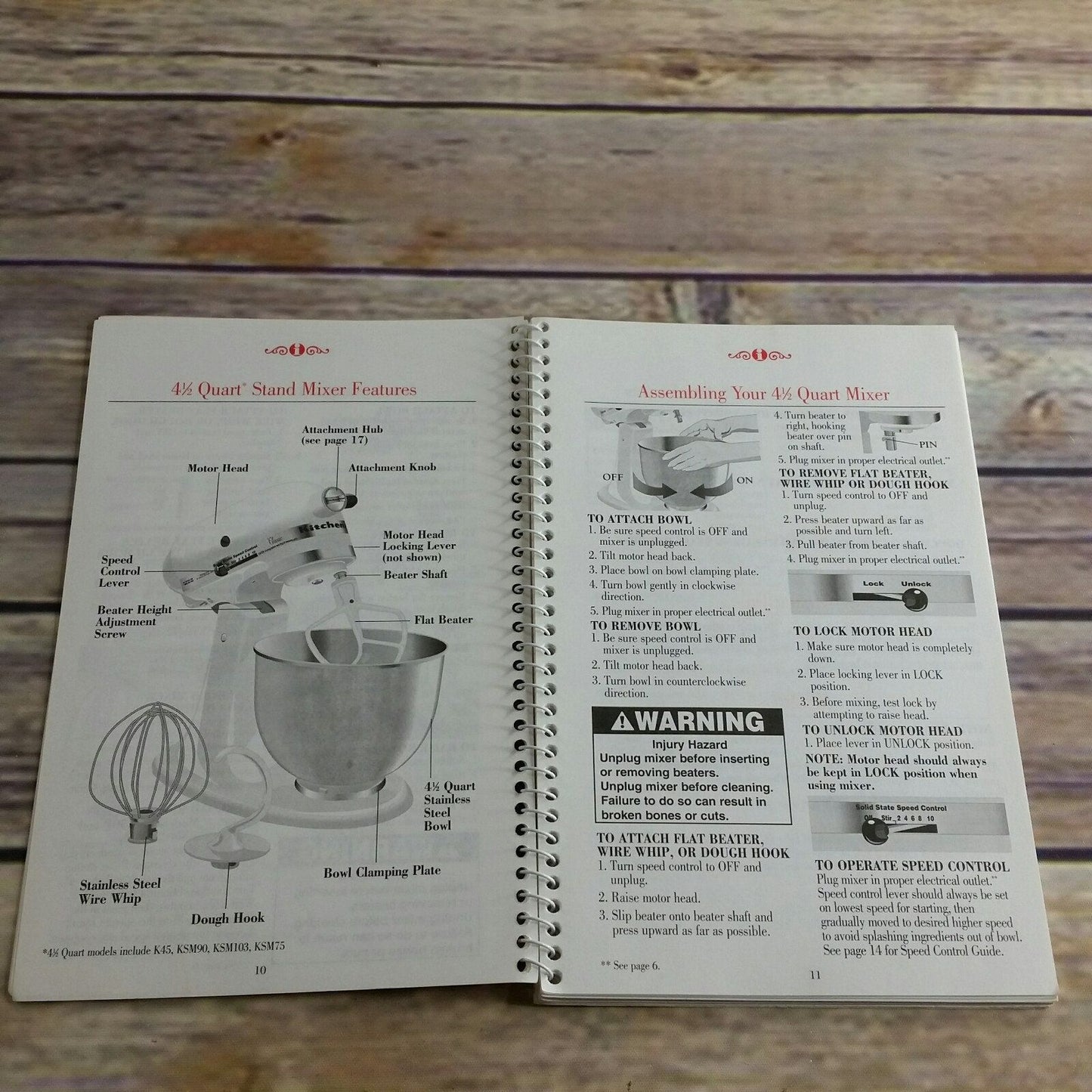 Kitchen Aid Stand Mixer Instructions and Recipes 9704323 KitchenAid 5 Qt 4.5 Qt Manual Cookbook