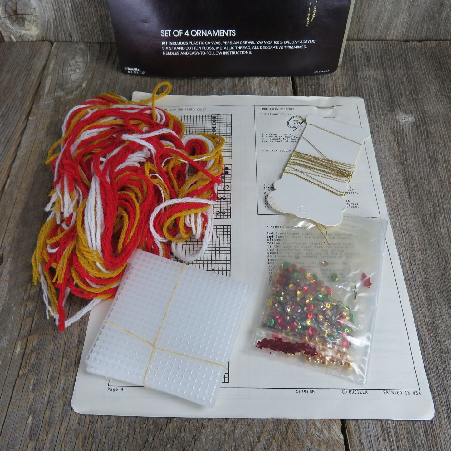 Bucilla Clock Ornament Needlepoint Kit Christmas Plastic Canvas 60537
