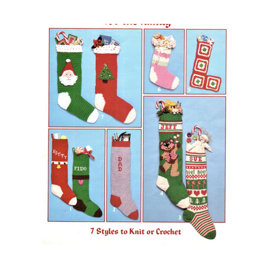 Vintage Knit Crochet Christmas Stocking Pattern Fair Isle Personalizable Knitted Stockings Stitch Download PDF Instructions Pattern - At Grandma's Table
