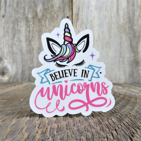 Believe in Unicorns Sticker Multicolored Waterproof Fantasy Water Bottle Sticker