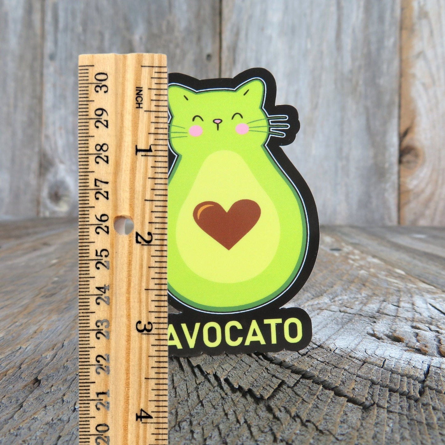 AvoCaTo Cat Sticker Funny Avocado Shaped Full Color Waterproof Cat Lover Humor Sticker