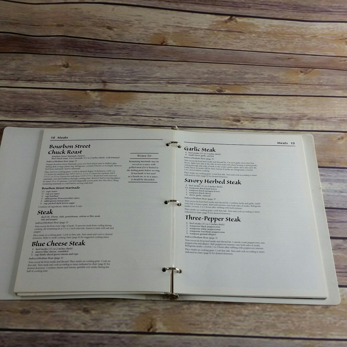 Vintage Cookbook Weber Genesis Silver B Gas Grill Manual Instructions and Recipes 1999 Binder Meat Poultry Fish Seafood Side Dishes