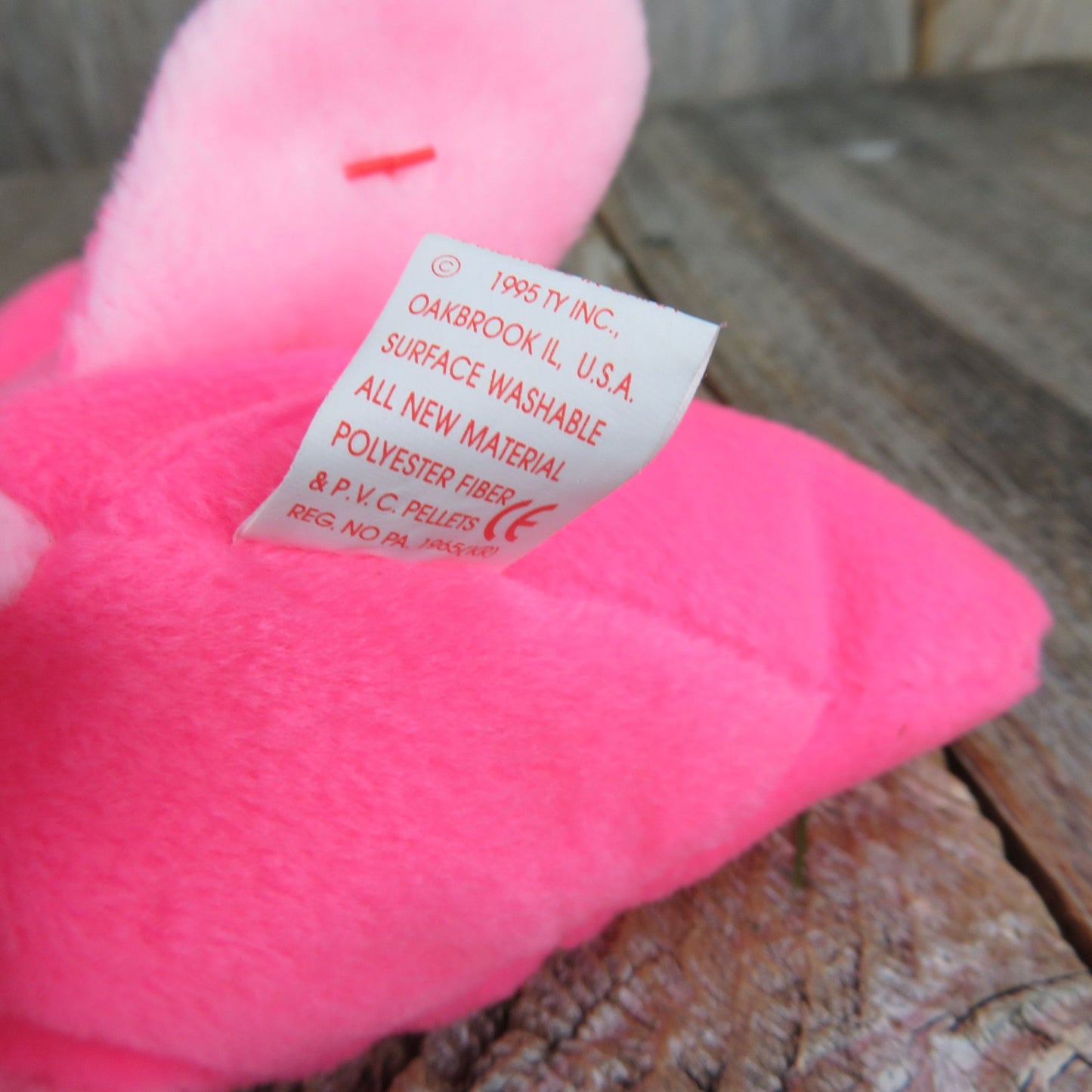 Flamingo Plush Pinky Bird Beanie Baby Bean Bag Pink Stuffed Animal 1995