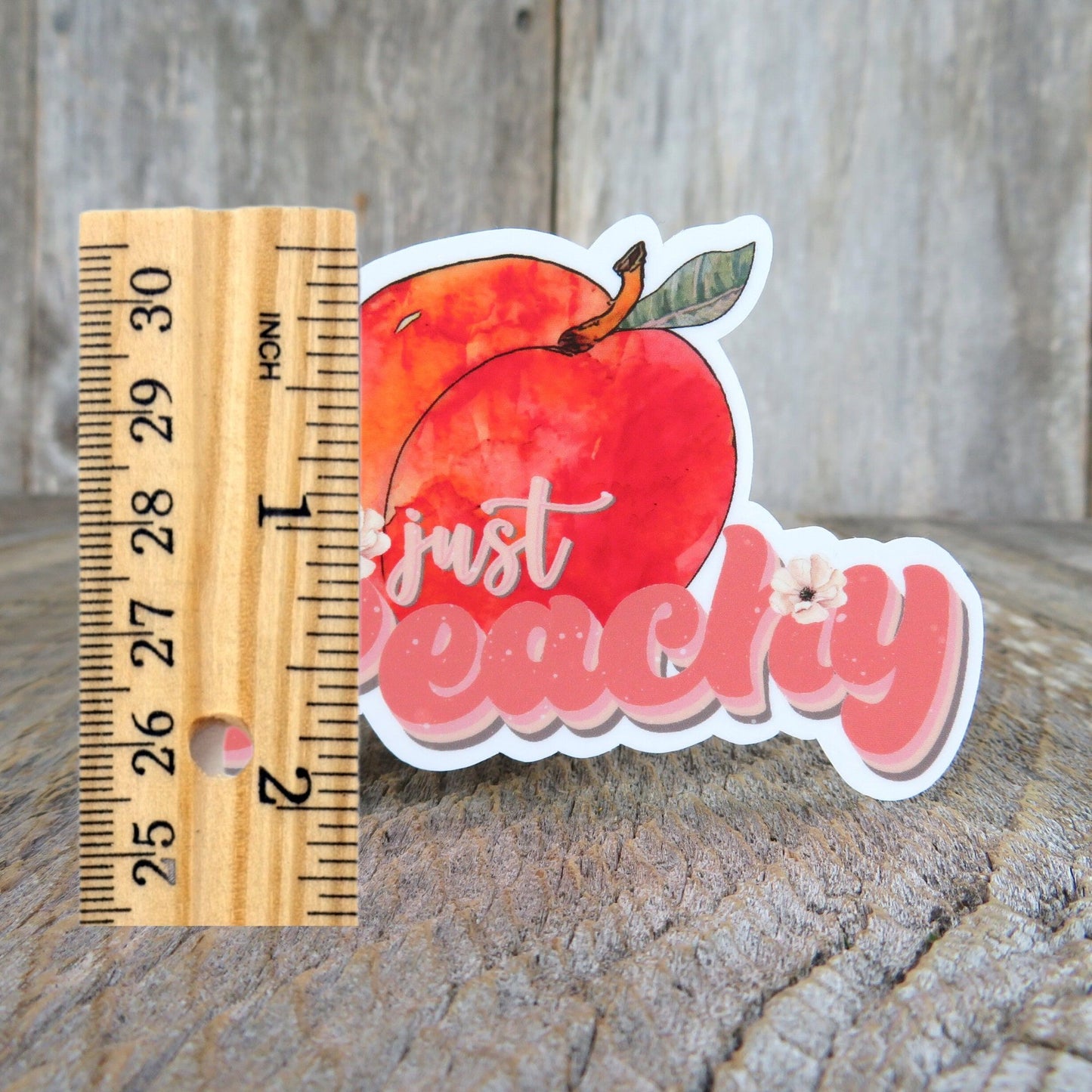 Just Peachy Sticker Sarcastic Saying Summer Fruit Waterproof Georgia Souvenir Car Water Bottle Laptop