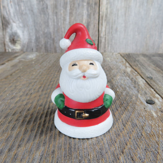 Vintage Santa Claus Bell Figurine Hallmark 1982 Christmas Eyes Closed Ceramic