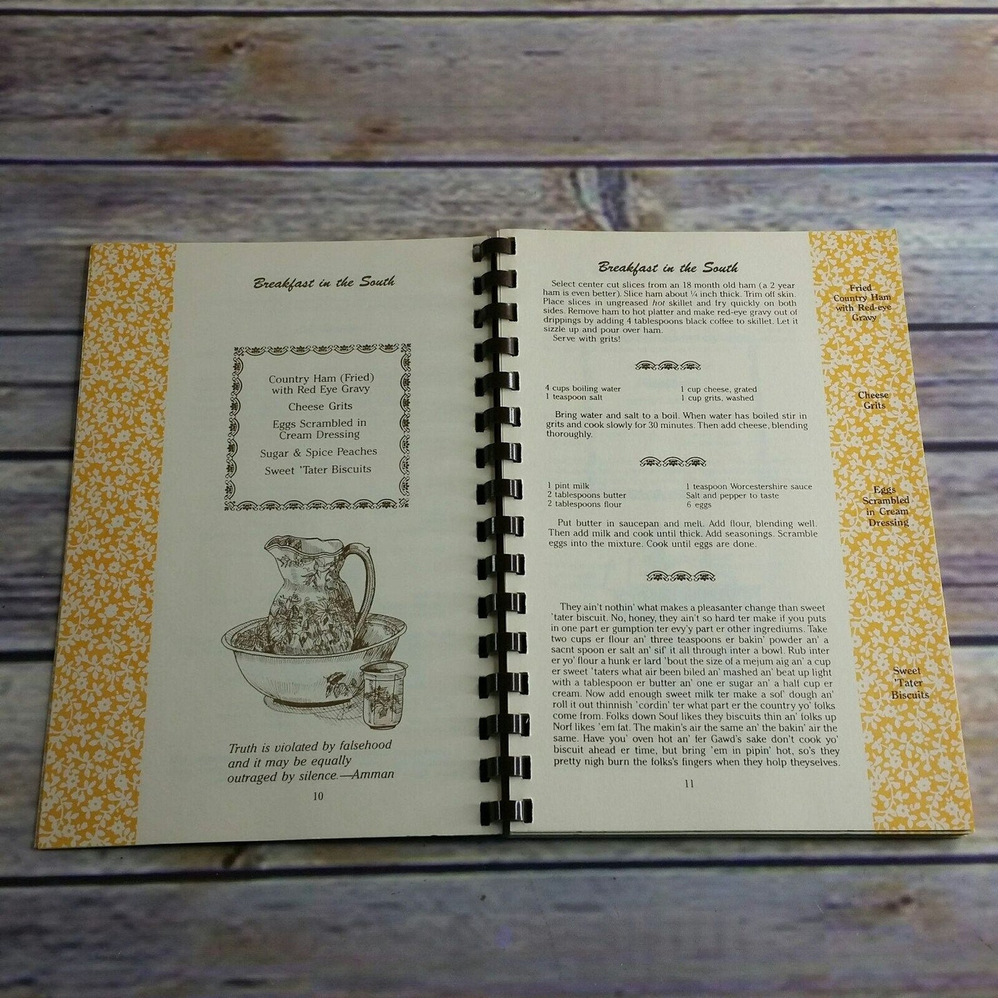 Vintage Cracker Barrel Cookbook Recipes  and Proverbs to Live By Vol 1 1983 Spiral Bound Paperback Old Country Stores