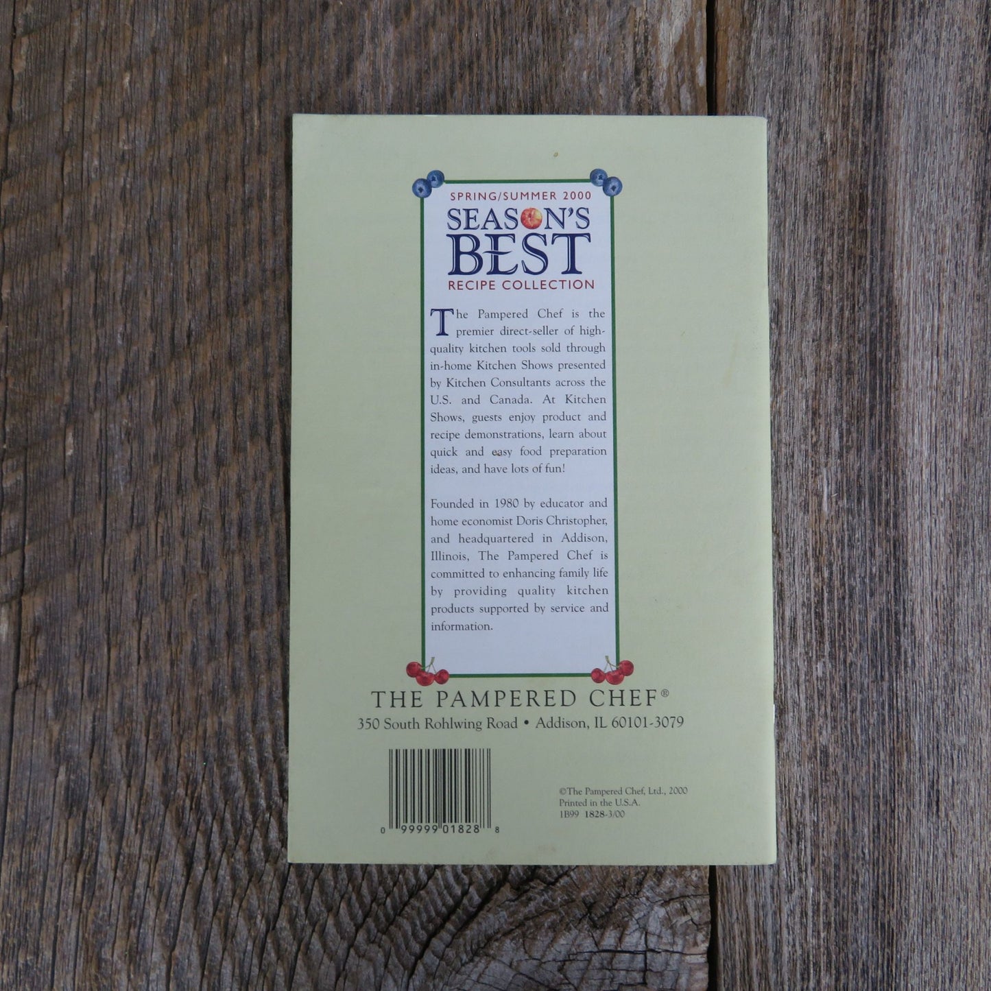 Season's Best Booklet Pampered Chef Cookbook Pamphlet Spring Summer Recipes 2000 Promo