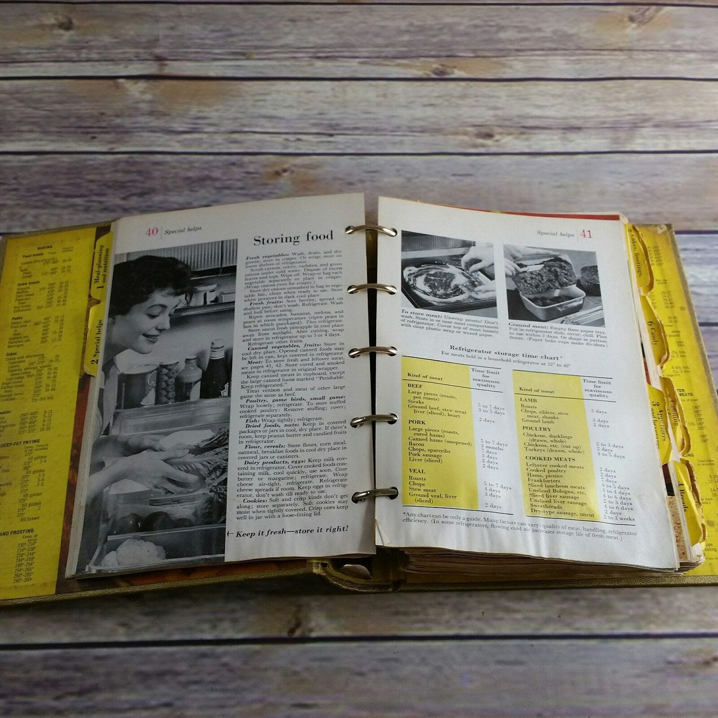 Vintage Better Homes and Gardens New Cookbook Recipes 5 Ring Binder 1965 Hardcover 1960s Gold Cover Souvenir Edition Commemoration