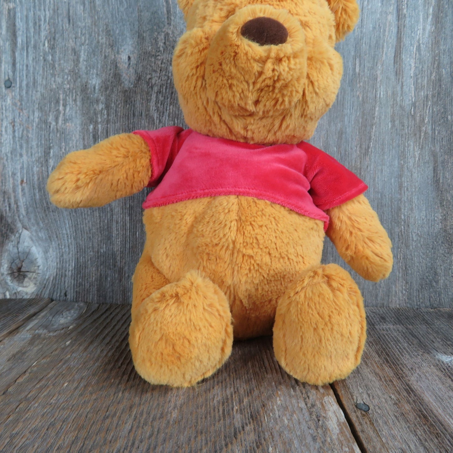 Winnie the Pooh Bear Plush Gund Stuffed Animal Disney Sewn Eyes Orange Red Shirt
