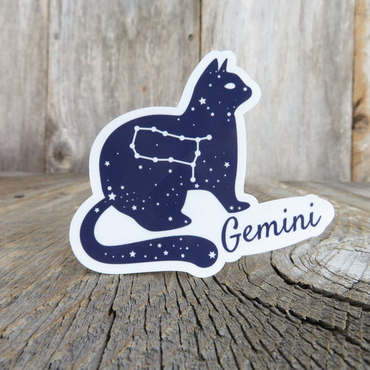 Gemini Cat Birthday Sign Sticker Cat Lover Astrology Star Sign Waterproof Star Chart