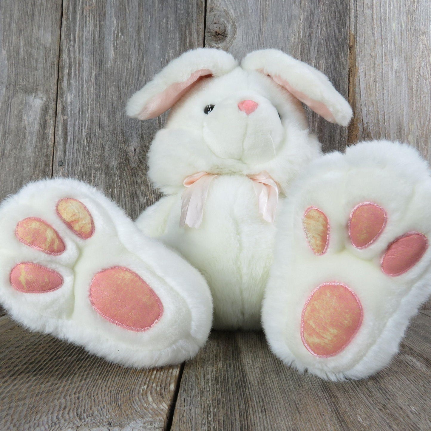 Vintage Bunny Rabbit Plush White Floppy Friends Stuffed Animal Big Feet Ears Easter Mervyn's