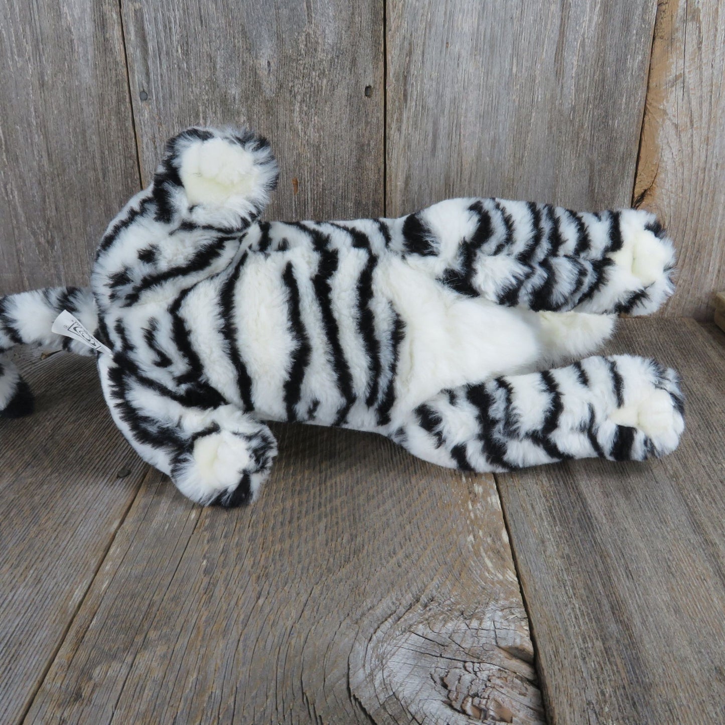 Vintage Tiger Plush Bengal White Cat Stuffed Animal Blue Eyes Wild Beta Toys