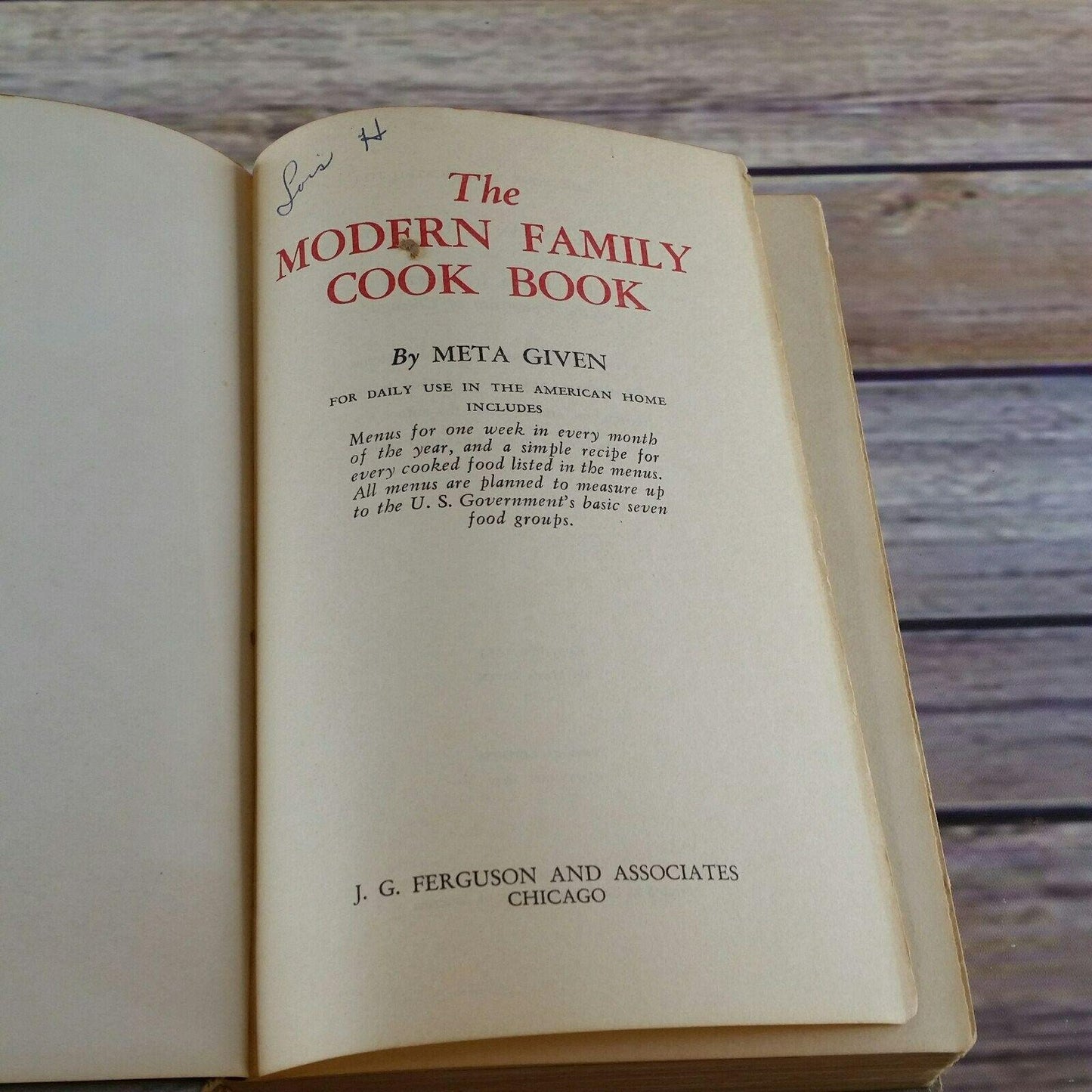 Vintage Cookbook Modern Family Cook Book Meta Given Recipes 1953 Hardcover NO Dust Jacket