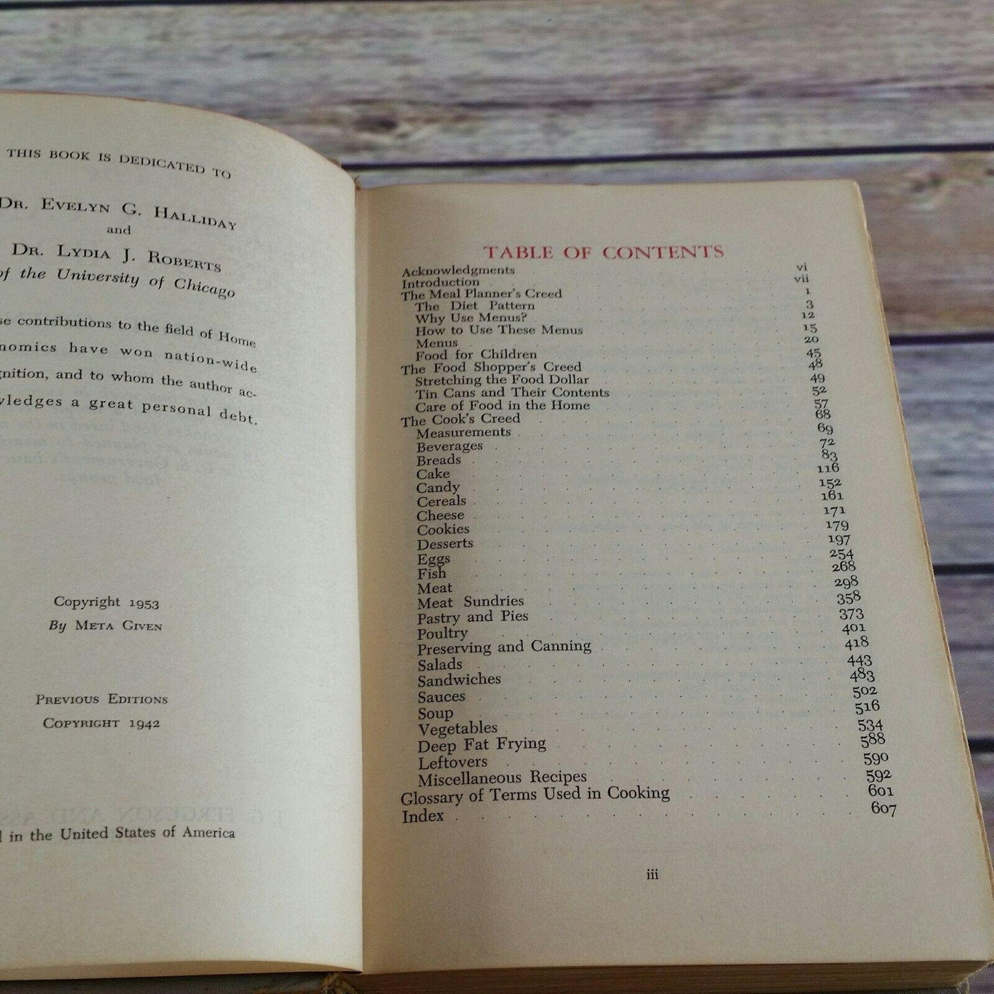 Vintage Cookbook Modern Family Cook Book Meta Given Recipes 1953 Hardcover NO Dust Jacket