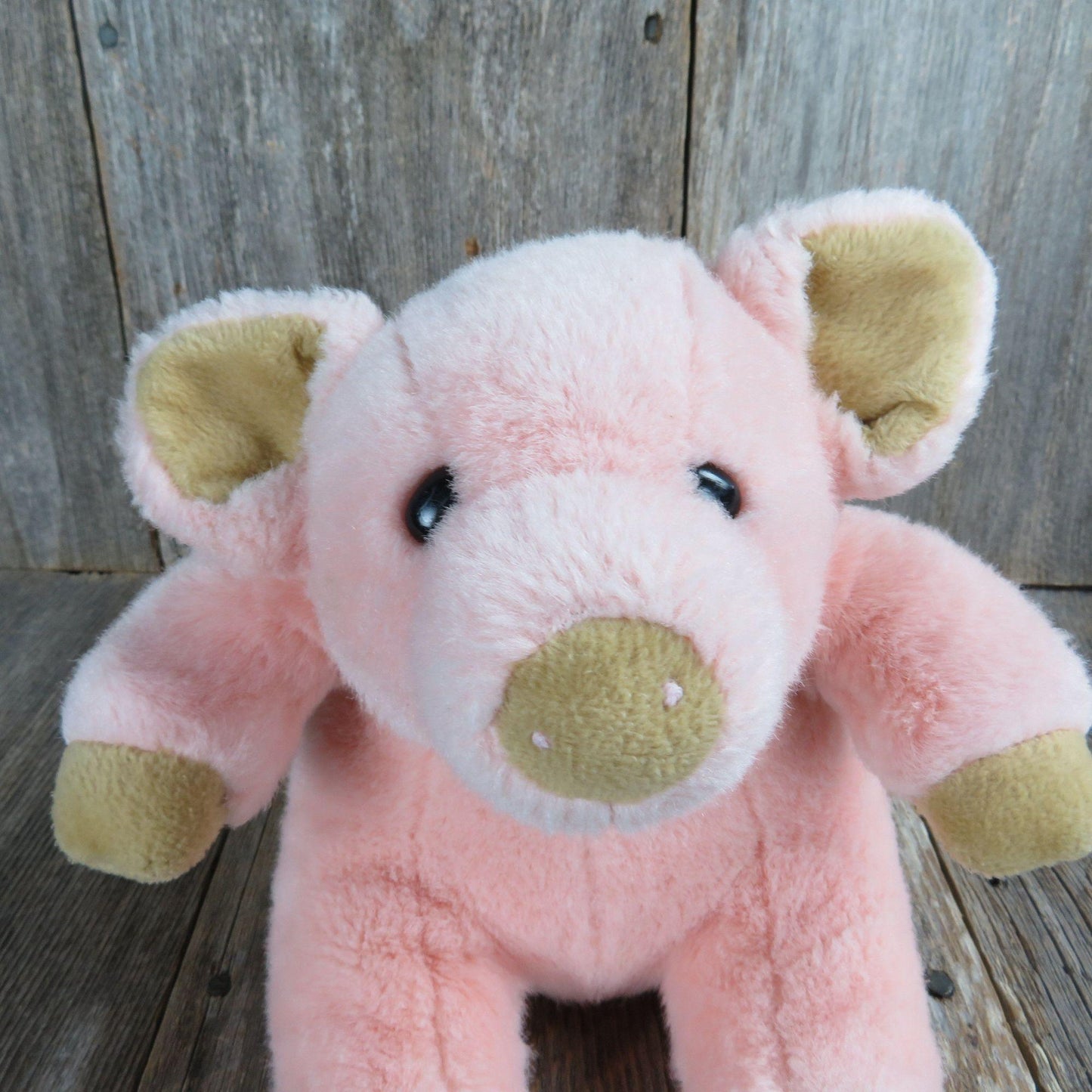 Vintage Pig Plush Stuffed Animal Pink Hog Toy Doll Manhattan Toy Company 1998