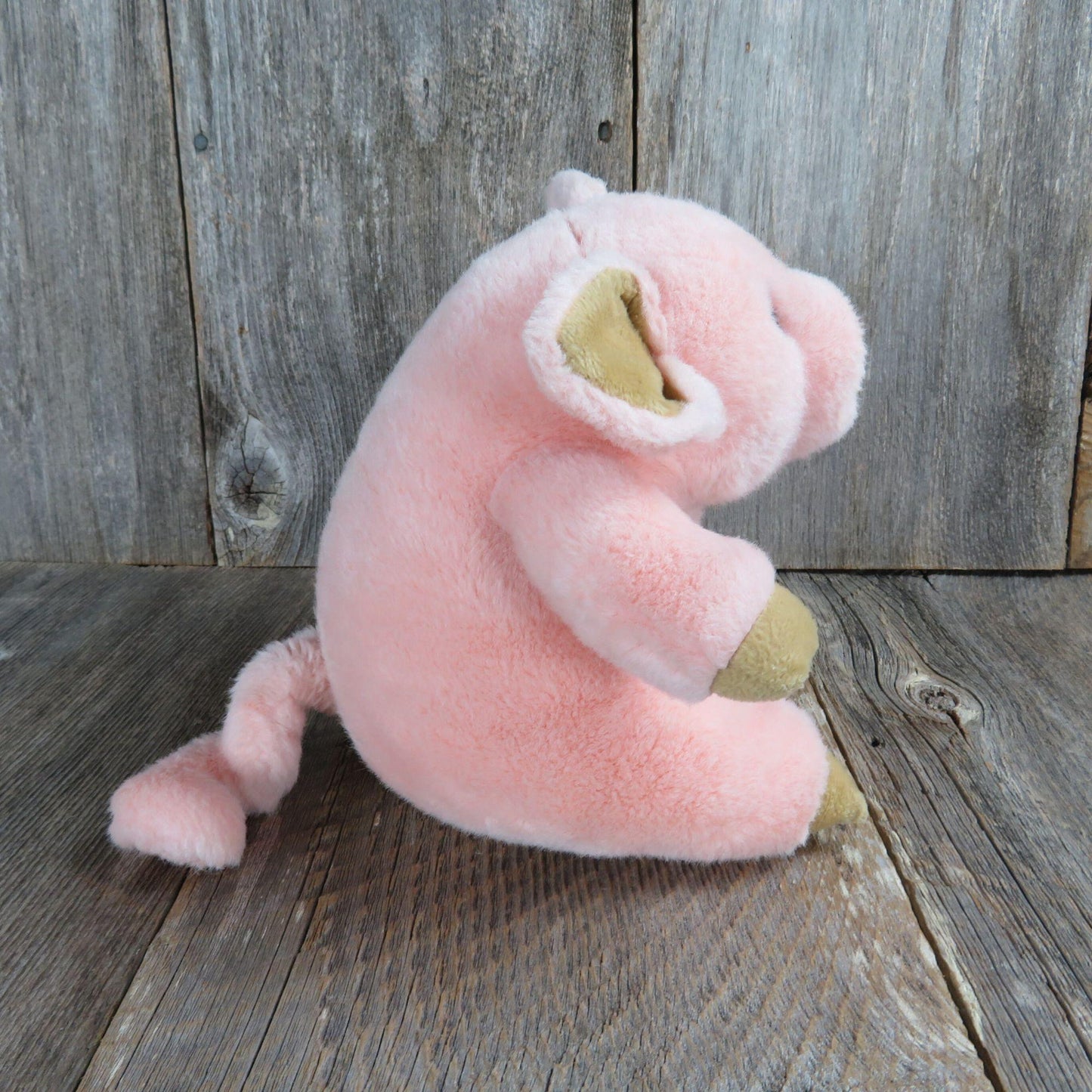 Vintage Pig Plush Stuffed Animal Pink Hog Toy Doll Manhattan Toy Company 1998