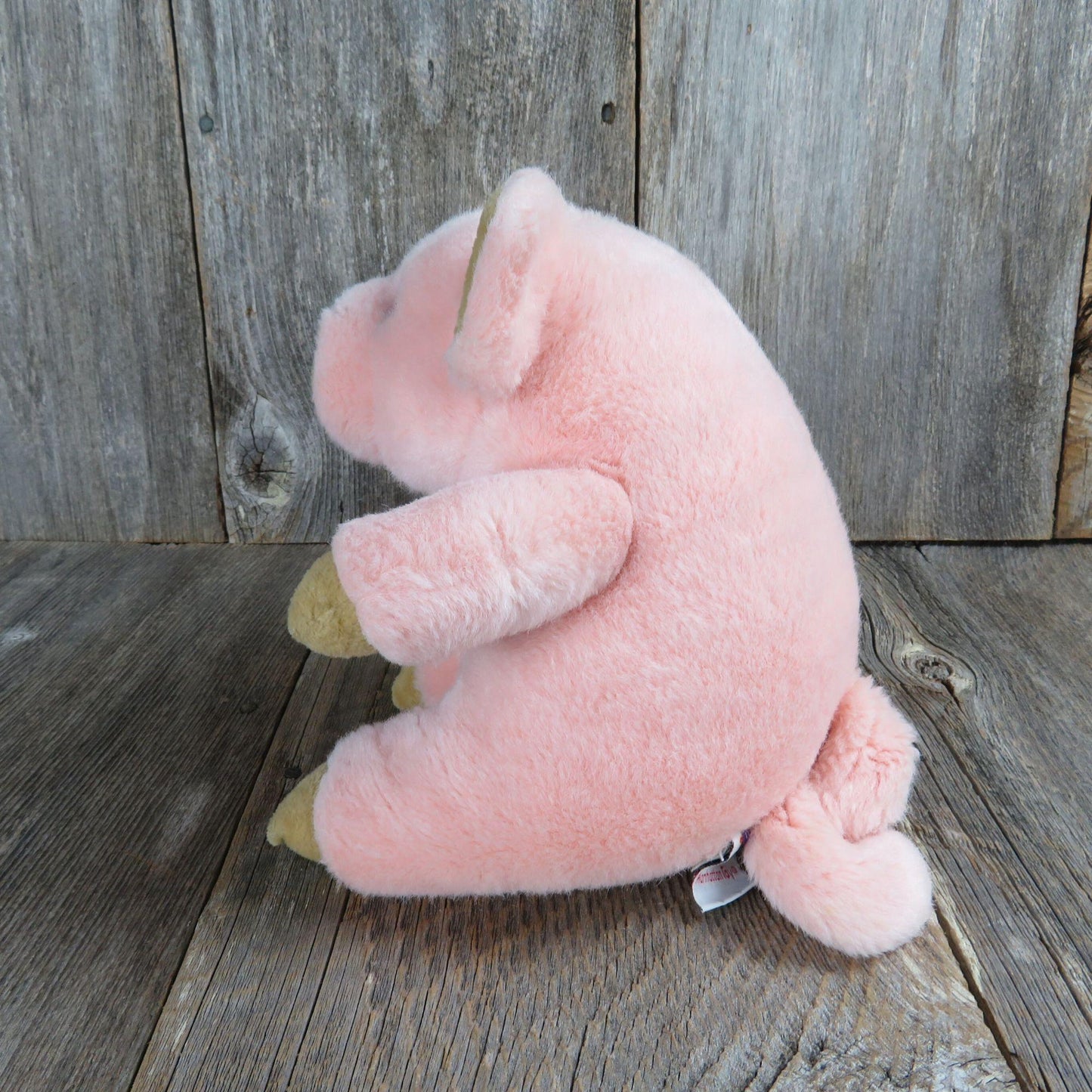 Vintage Pig Plush Stuffed Animal Pink Hog Toy Doll Manhattan Toy Company 1998