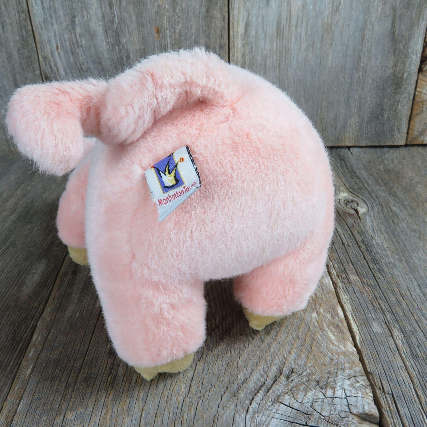 Vintage Pig Plush Stuffed Animal Pink Hog Toy Doll Manhattan Toy Company 1998