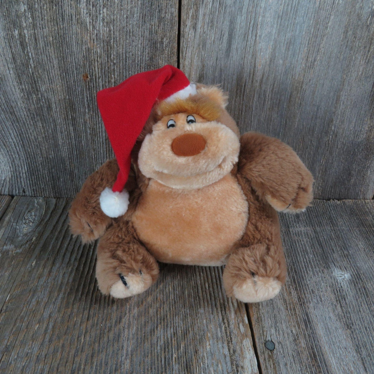 Vintage Teddy Bear Plush Egbert Baby Santa Hat Gorilla Christmas Applause Knickerbocker 1981