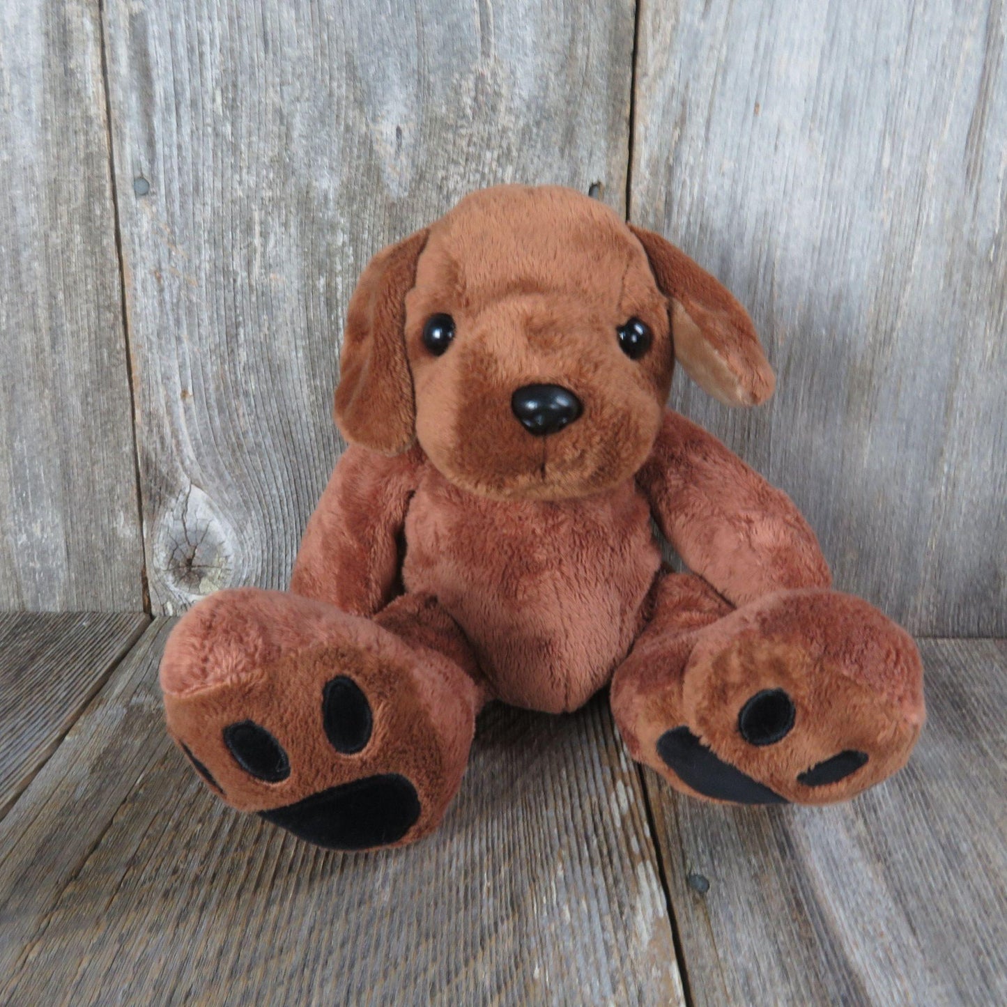 Vintage Puppy Dog Plush Brown Big Feet Chosun JC Penney Stuffed Animal