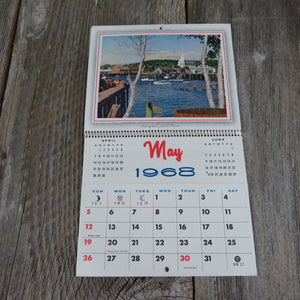 Vintage Scenic Wall Calendar 1968 United States Views 2024 Season's Greetings Bill Pocket