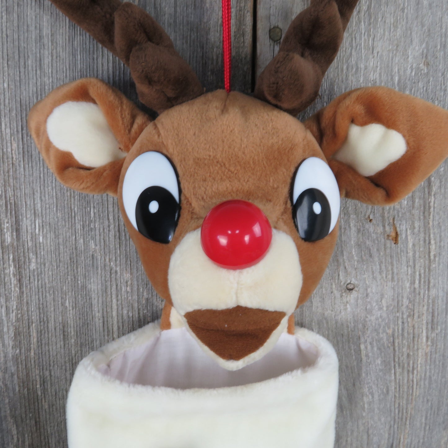 Vintage Rudolph Stocking Prestige Christmas Red Nose Reindeer 1999 Plush Stuffed Red Holiday