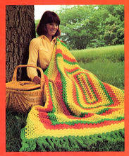 Load image into Gallery viewer, Vintage Crochet Granny Square Afghan and Sweater Pattern Child and Adult Sizes Download PDF - At Grandma&#39;s Table