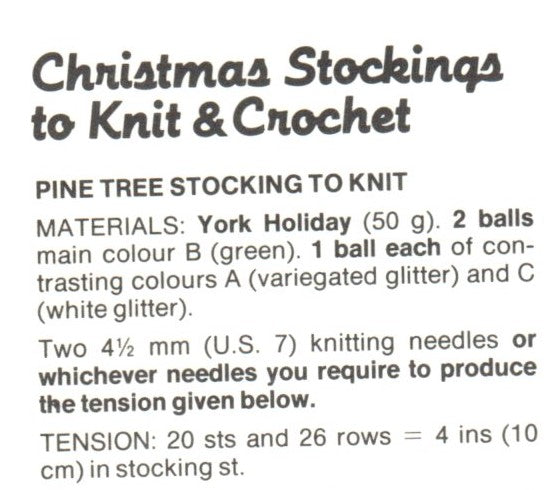 Vintage Knit Crochet Christmas Stocking Pattern Tree Personalizable Knitted PDF Pattern - At Grandma's Table