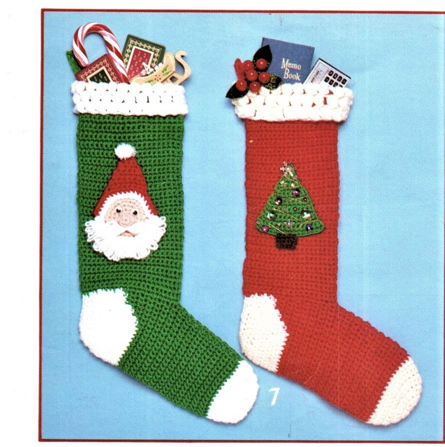Vintage Knit Crochet Christmas Stocking Pattern Fair Isle Personalizable Knitted Stockings Stitch Download PDF Instructions Pattern - At Grandma's Table