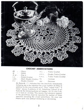 Load image into Gallery viewer, Doily Patterns Crochet Vintage Ruffles Flower Pineapple Doilies Furniture Covers Star Book American Thread Co PDF Instructions - At Grandma&#39;s Table
