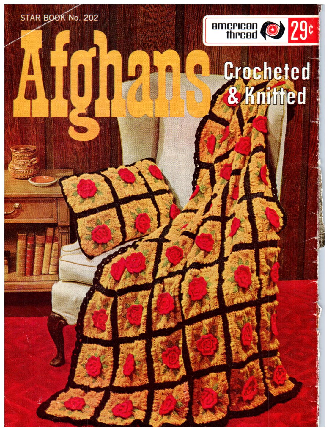 Afghans Crochet & Knit Star Book No. 202 by American Thread Downloadable PDF - At Grandma's Table