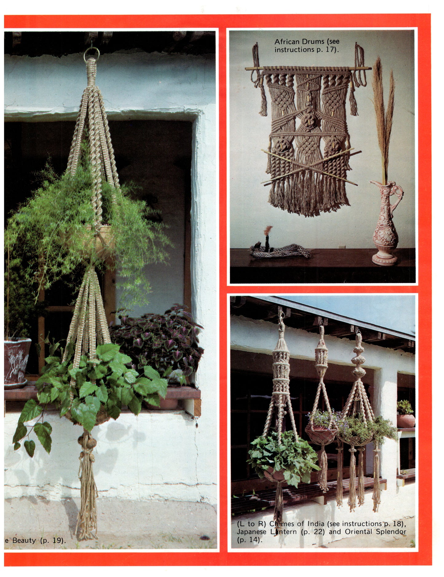 Vintage Macrame Hangers Pattern Book Plant Holders Hangings Knots Knotted Download PDF Instructions Home Decorating - At Grandma's Table