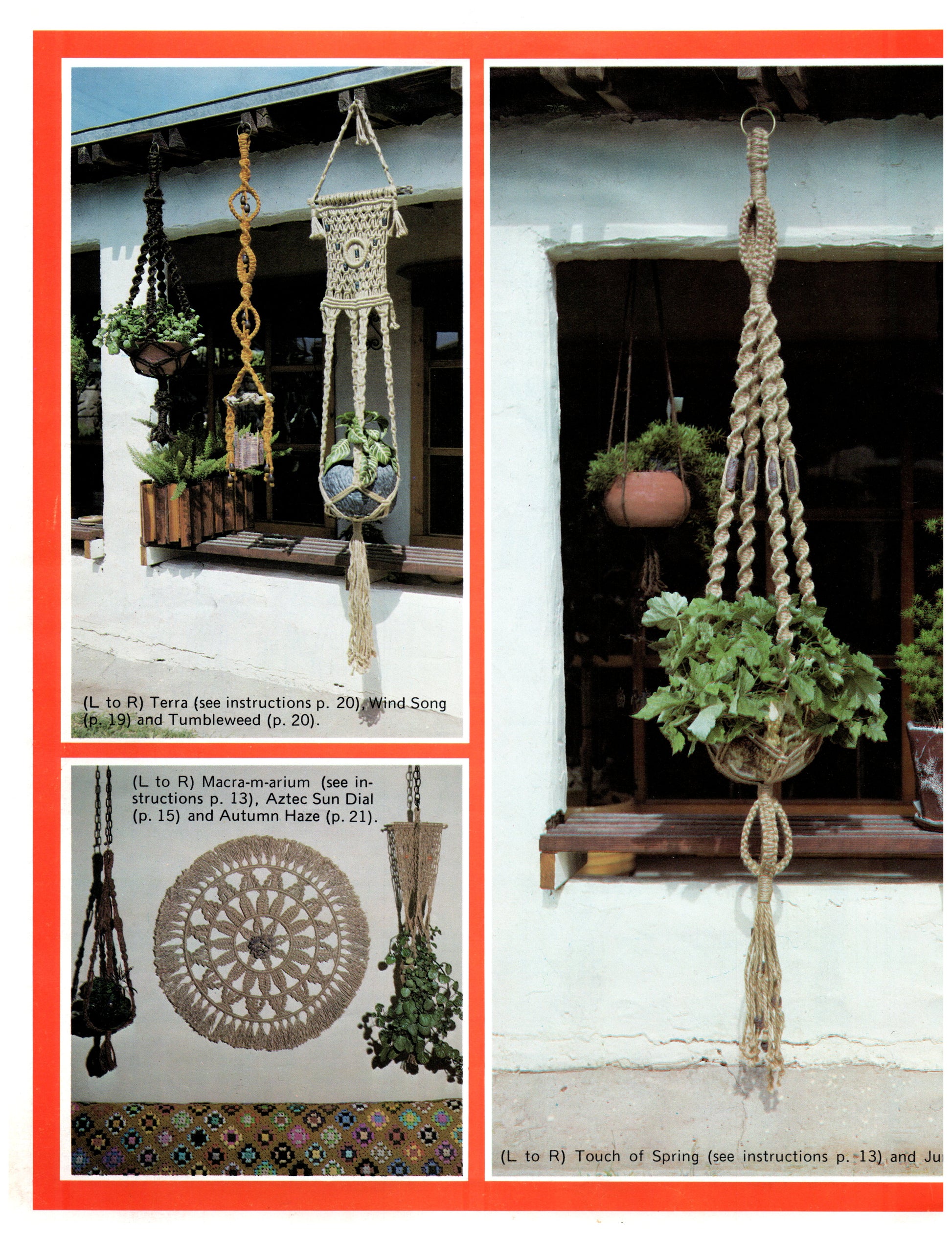 Vintage Macrame Hangers Pattern Book Plant Holders Hangings Knots Knotted Download PDF Instructions Home Decorating - At Grandma's Table