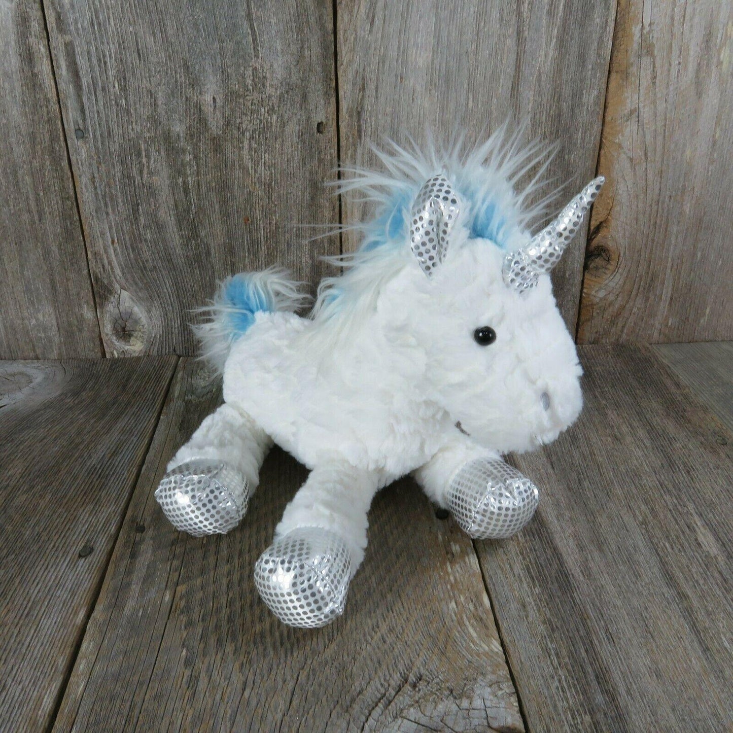 White Blue Unicorn Plush Silver Hooves Feet J Bear Joanne Fabrics 2017 Stuffed