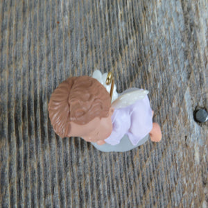 Vintage Mary's Angels Iris Hallmark Ornament Purple Sleeping Christmas Keepsake Mary Hamilton Holiday Decoration