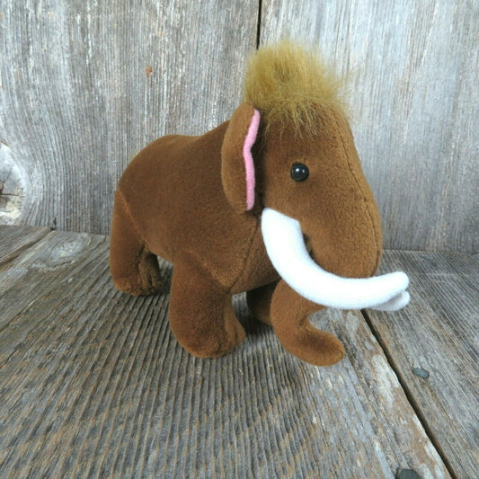 Wooly Mammoth Elephant Plush Dakin Applause Tusks Brown Small