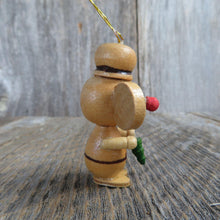 Load image into Gallery viewer, Vintage Mouse Ornament Wooden Christmas Hat Big Ears Tree Wood