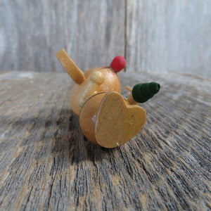 Vintage Mouse Ornament Wooden Christmas Hat Big Ears Tree Wood
