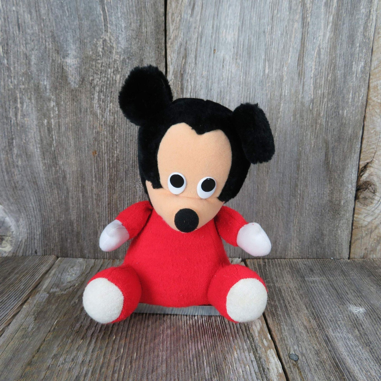 Vintage Applause Russ Berrie Mickey Mouse Red Body Plush Stuffed Walt Disney Productions Made in Korea