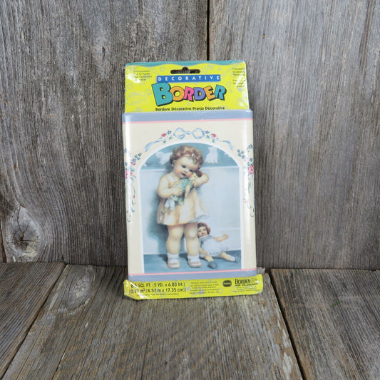 Vintage Wallpaper Boarder Bessie Pease Gutmann Nursery Art Borden Boy Girl Children Blue Pink