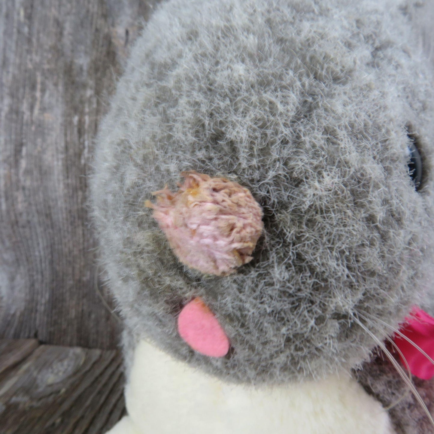 Vintage Bunny Plush Rabbit Love Land Life Like Stuffed Animal Gray Windsor Toys Easter Korea 1985