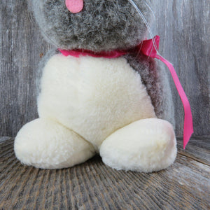 Vintage Bunny Plush Rabbit Love Land Life Like Stuffed Animal Gray Windsor Toys Easter Korea 1985