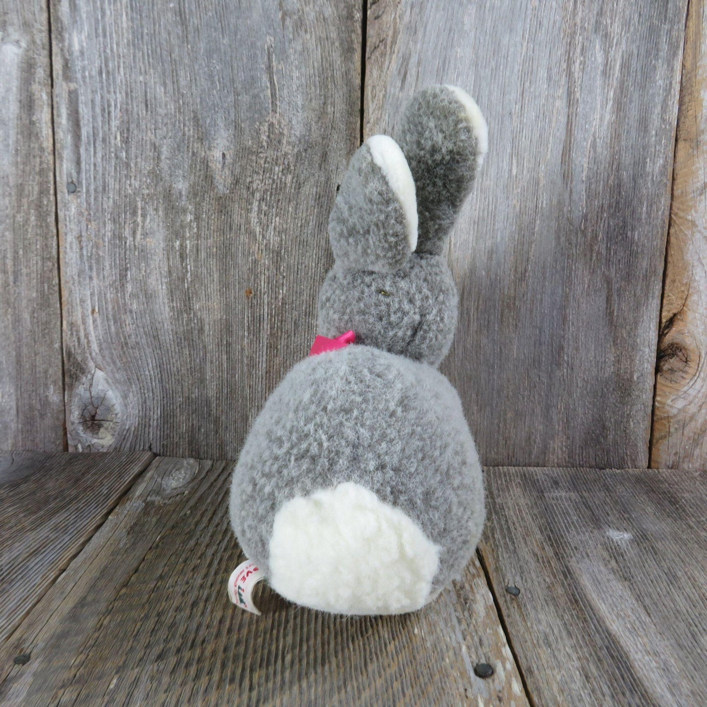 Vintage Bunny Plush Rabbit Love Land Life Like Stuffed Animal Gray Windsor Toys Easter Korea 1985