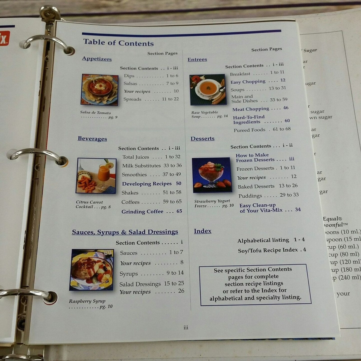 Vita Mix Instructions and Recipes for Better Living VitaMix Manual 1999 Household Use 3 Ring Binder Cookbook