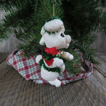 Load image into Gallery viewer, Vintage Puppy Love Hallmark Ornament Dog in Tinsel 1994 Poodle Christmas 4th in Series Gold Heart Tag