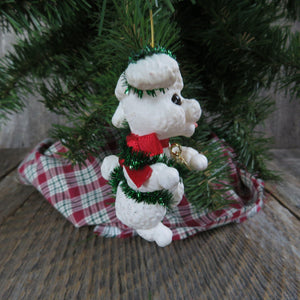 Vintage Puppy Love Hallmark Ornament Dog in Tinsel 1994 Poodle Christmas 4th in Series Gold Heart Tag